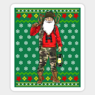 Santa Claus Hunter Ugly Christmas Sweater Magnet